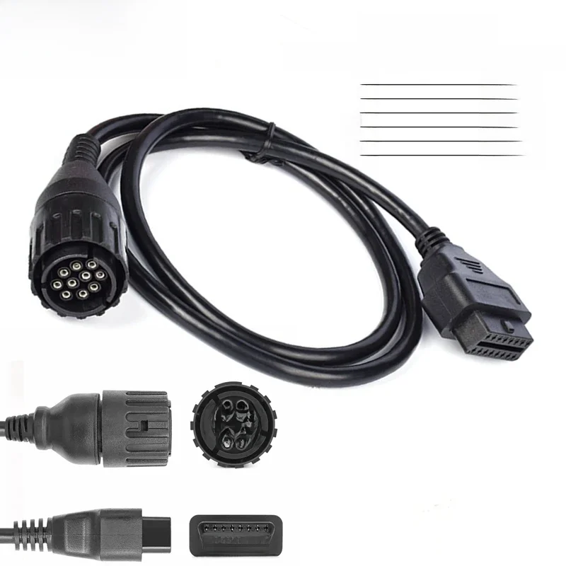 Pour motos BMW ICOM D câble d'extension 10PIN vers câble de Diagnostic OBDII 16 broches motos I-COM A2 câble de Diagnostic OBD2