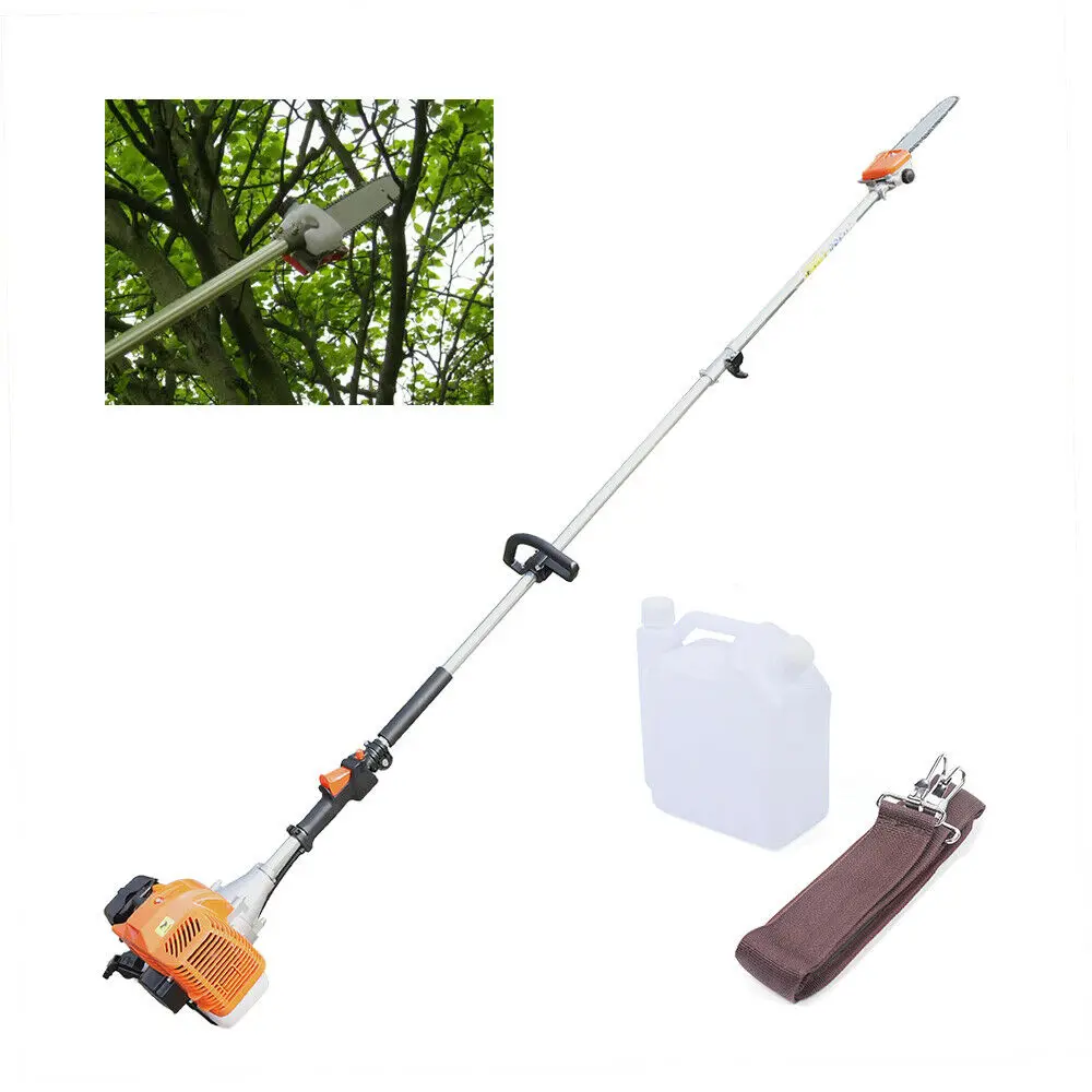 52CC 2 Stroke Chainsaw Pole Saw Pruner Pruning Saw Gas Powered Tree Trimmer Large Fuel Tank for Agriculture,Forest Fire Fighting