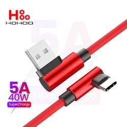90 Degree Angle USB Type C Cable Charger Wire For Huawei mate Xiaomi Redmi Poco USB USBC Type-C Long Fast Charge Data Cord 1m 2m