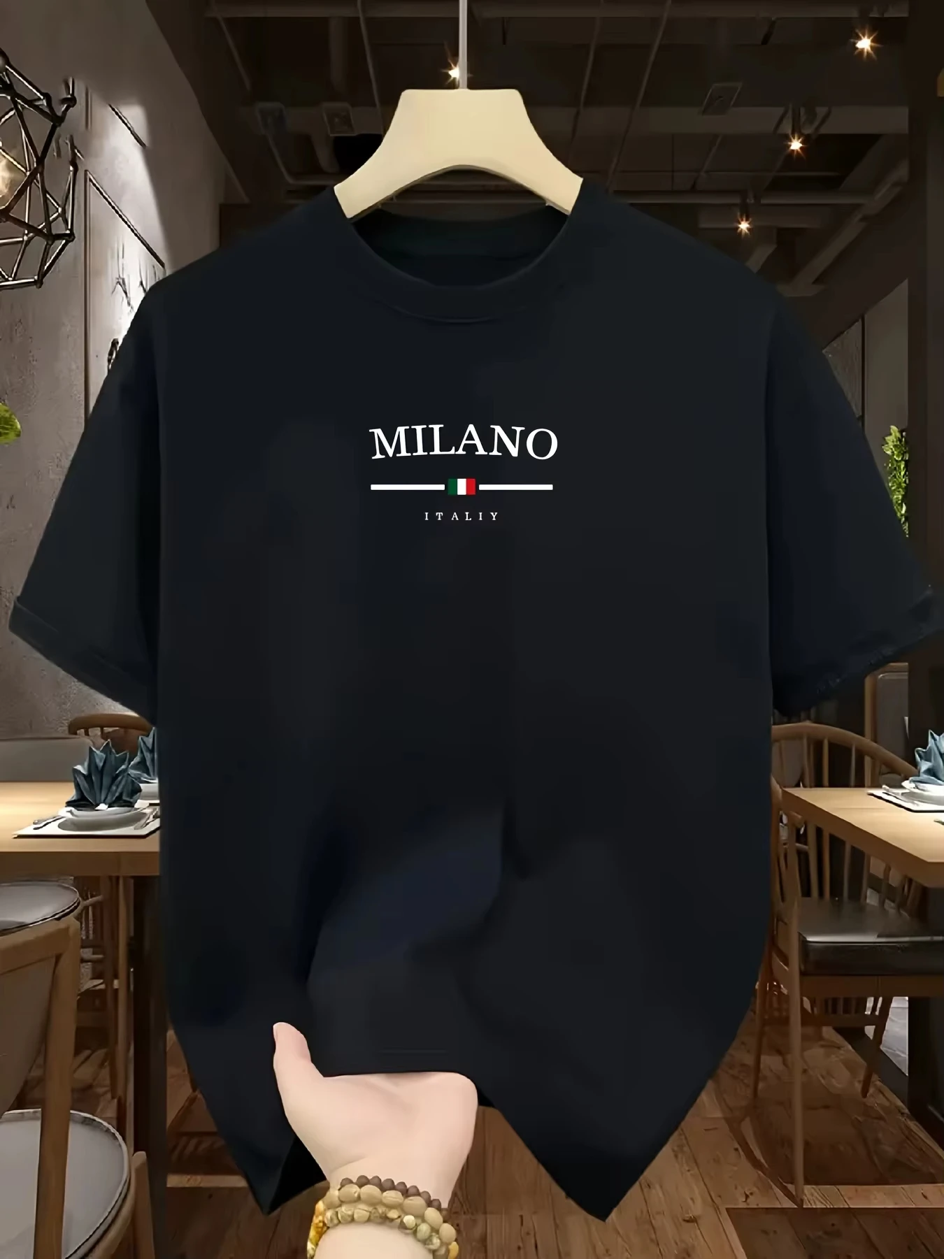 Camisetas con estampado de milán de estilo italiano para hombre, moda deportiva informal de verano, jersey de manga corta con cuello redondo de alta calidad