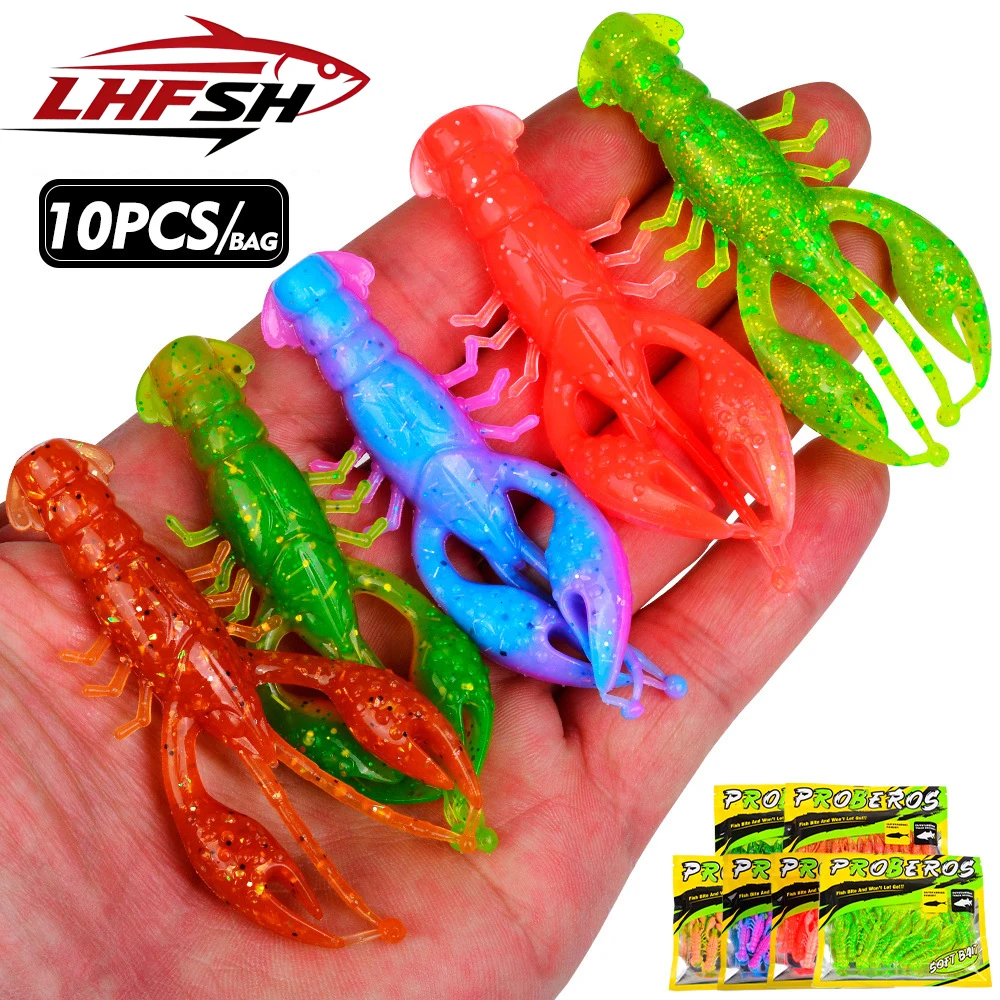 LHFSH 5g 7,62cm Schwimmender Garnelen-Softköder Krebsköder für Barsch, Zander, Ned Rig, Drop Shot Angelpackung, Fluss-Raubfischköder