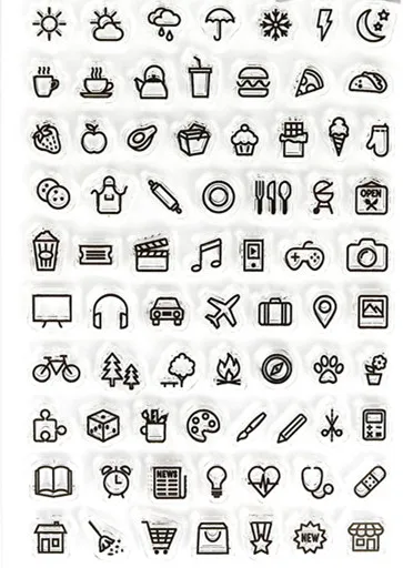 2024 New Icon stamp Clear Stamp for Scrapbooking Transparent Silicone Rubber DIY Photo Album Decor 328