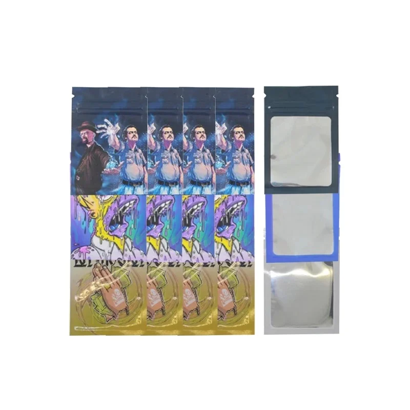 7x10cm Cartoon Geurbestendige Voedsel Opbergzakken Venster Pouch Aluminium Zakjes Mylar Zakken Hersluitbare Waterdichte Plastic Ritssluitingszak - afbeelding 2