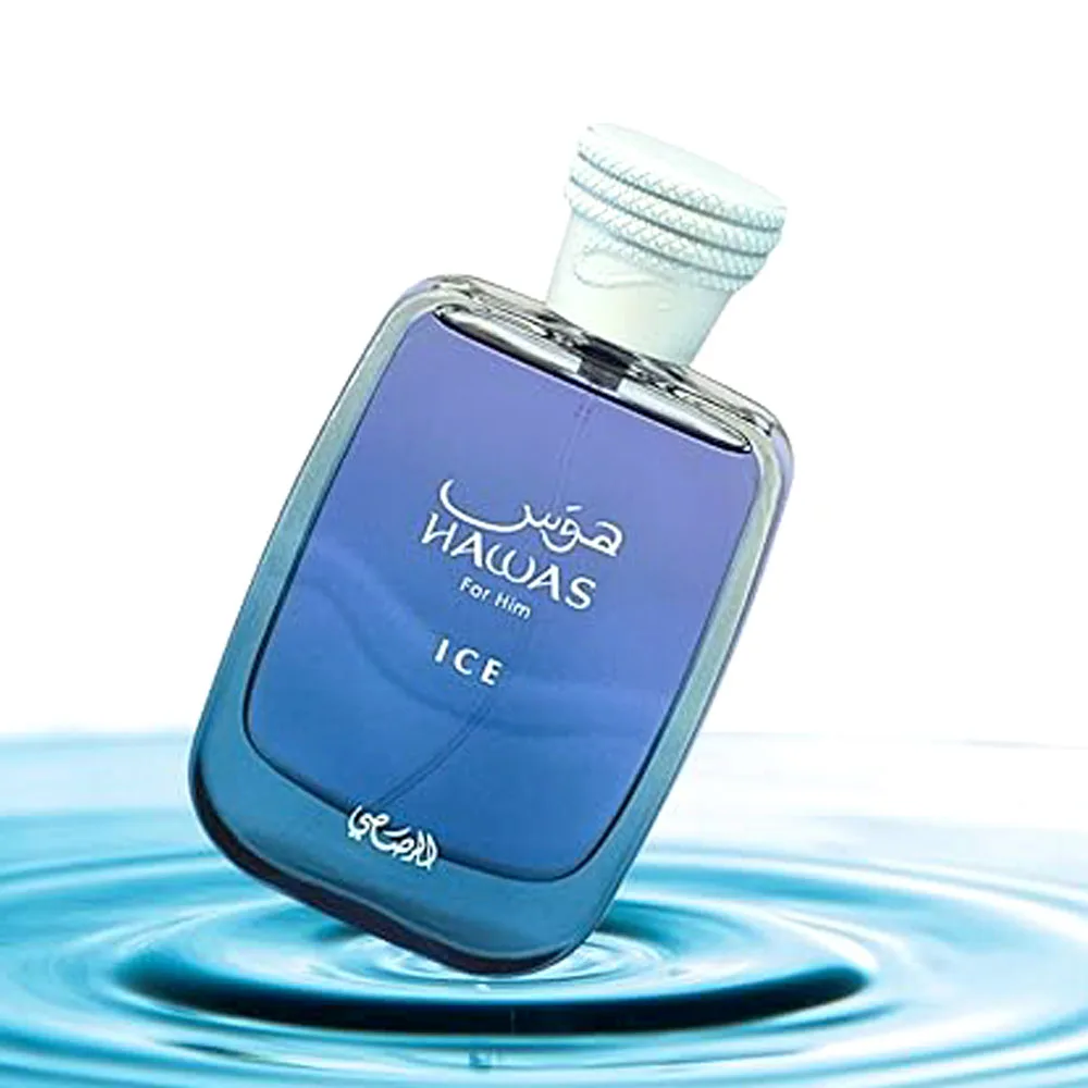 RASASI-Hawas Ice Edition Eau De Parfum para Homens, 3.4 oz Colônia, Fragrância, Presentes Ideal para Amantes, Maquiagem e Perfume