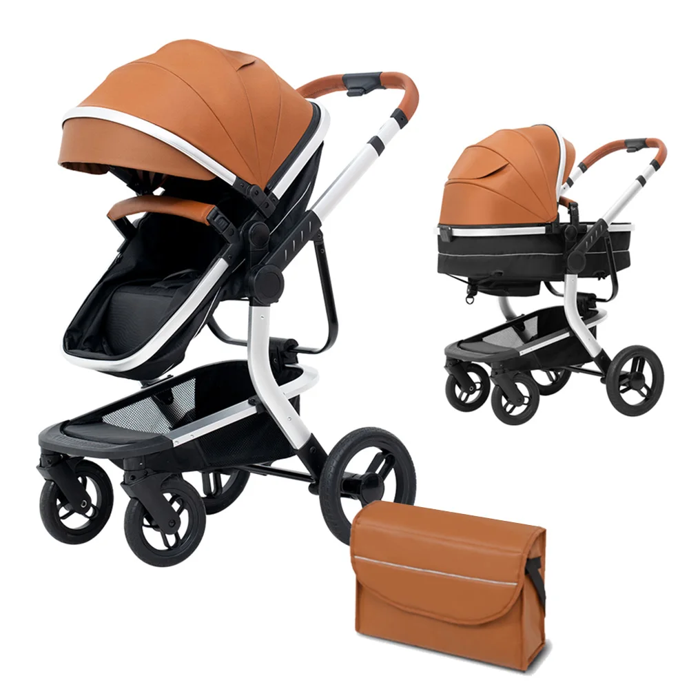 

Baby Stroller,Standard Pram Reversible Baby Carriage,Unisex Puschair,Toddler Stroller,Bassinet Pram Suit Newborn, Toddler