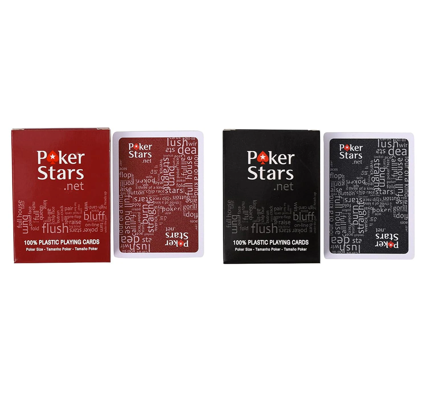 

Texas PCV Playing Cards Standard Index Red Black Decks of Cards Premium Poker Cards for Blackjack Casino Family Games