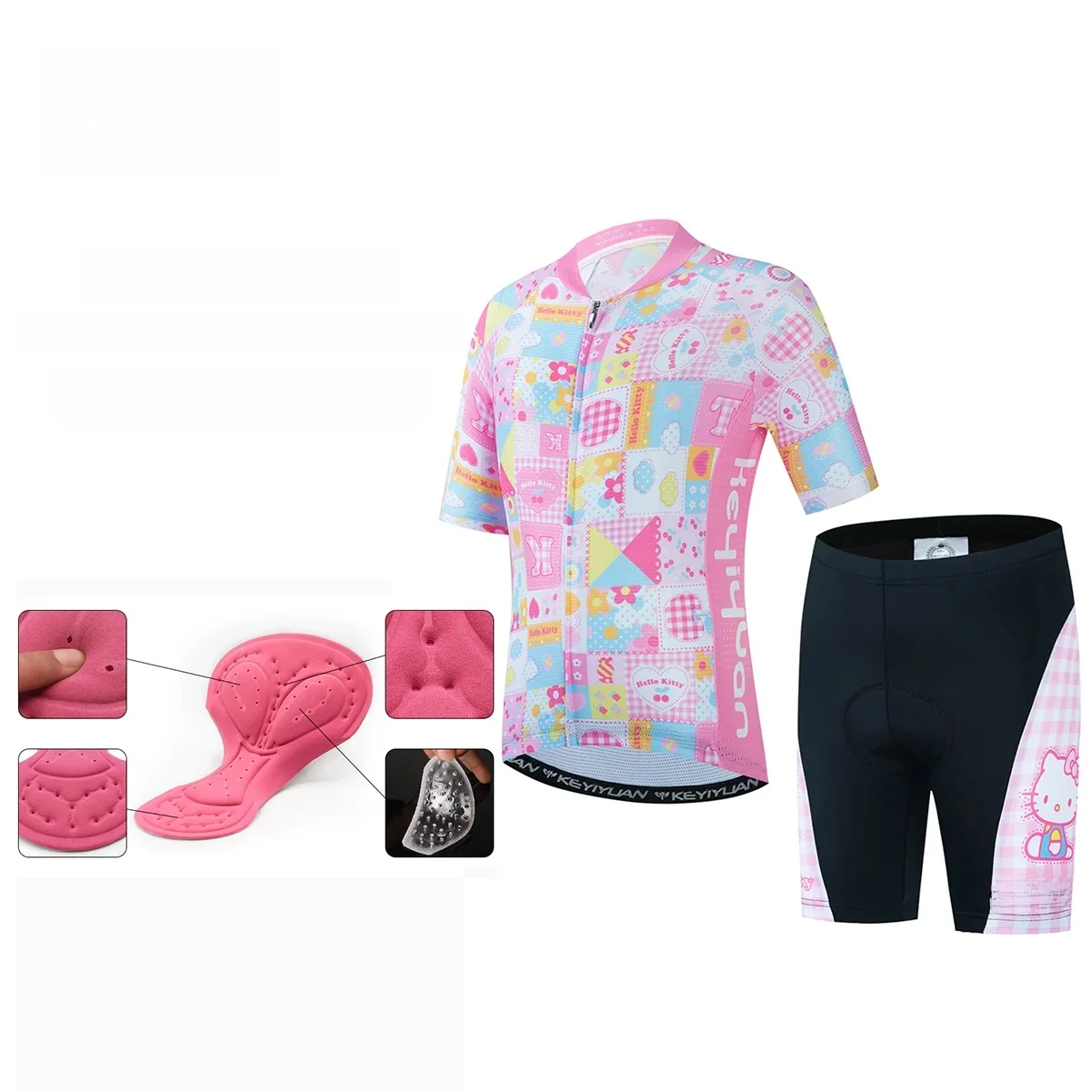 AliExpress KEYIYUAN 2024 Summer Kids Cycling Jersey Set Child Bicycle Wear Boy Girl Short Sleeve Cycling Clothing Suit Equipacion Ciclismo