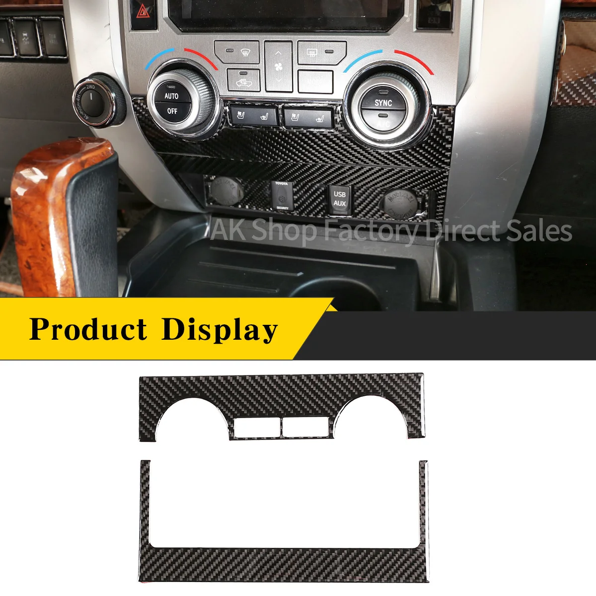 

For Toyota Tundra 2014-2018 Real Carbon Fiber（Soft） Car Central Air Conditioner Switch Panel Cover Sticker Car Accessories