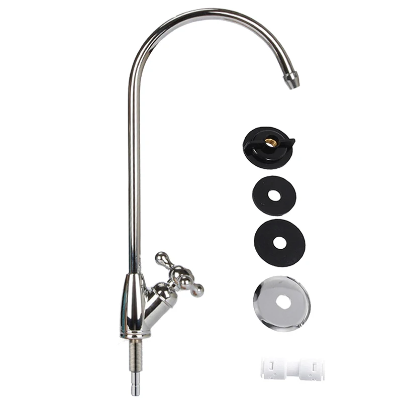 1/2 Heads Kitchen Faucet 1/4 Inch Connect Reverse Osmosis Faucet Single Double  Hole Stainless Steel Water Filter Home Supplies