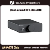 Fosi Audio Q6 USB DAC: chipset XMOS XU316 y AK4493S, PCM 768 kHz/32 bits y DSD512 DAC de alta fidelidad de escritorio compacto