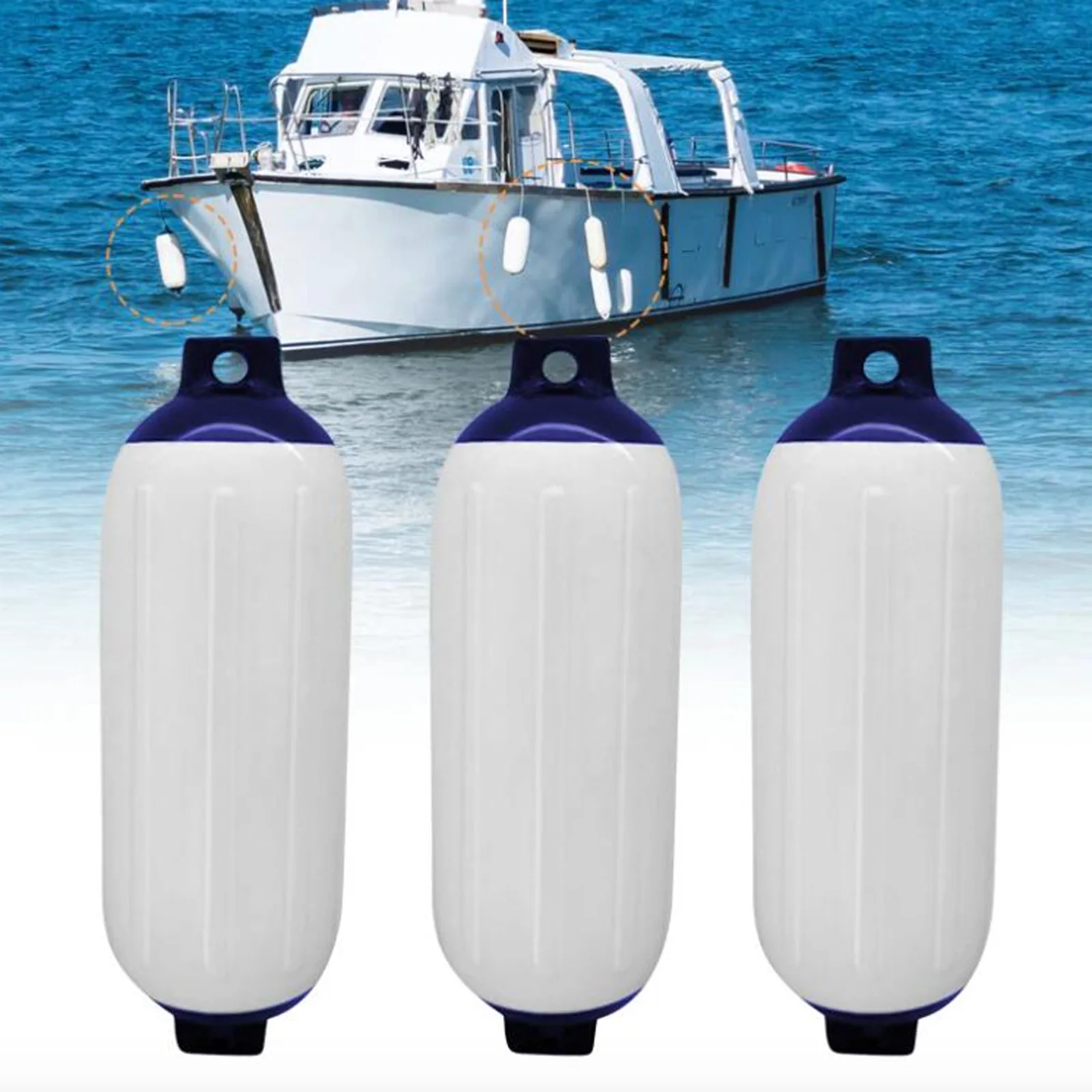 

2 Pcs Marine Boat Fenders 4.5'' x16'' Boat Bumpers for Docking Boat Accessories Inflatable Boat Bumper Yacht Pontoon Accessories