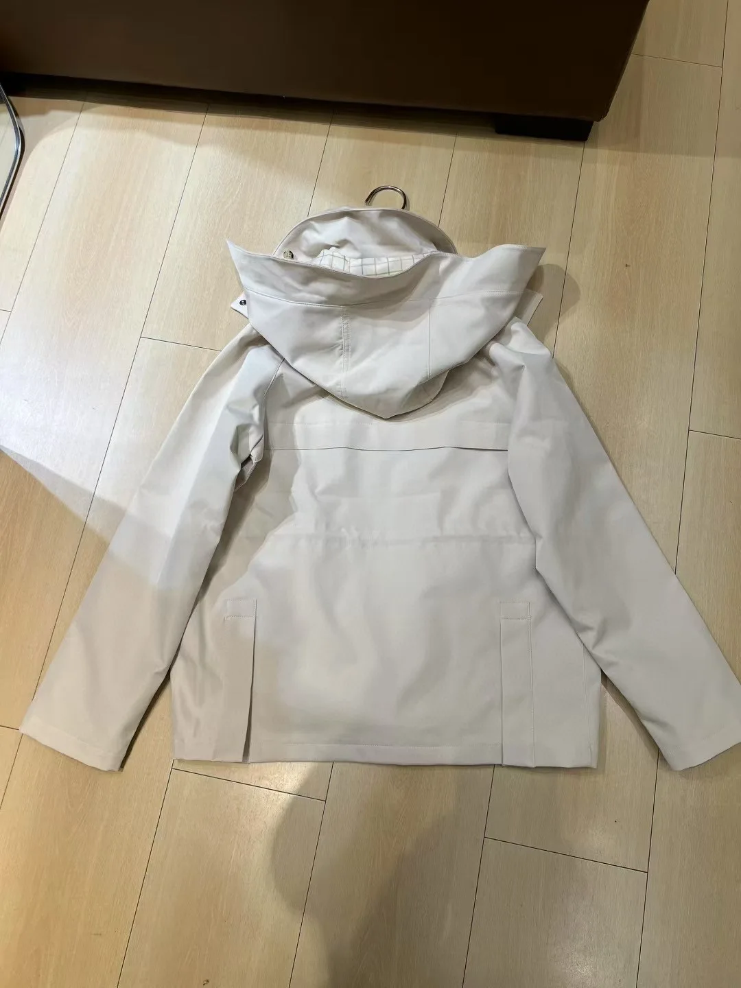 Winter-autumn luxurious solid color women's hooded jacket windbreaker