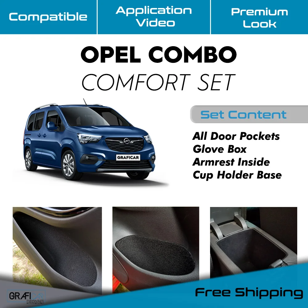 Opel Combo Comfort Set-Ready Fabric Coating In-Car Accessory Self-Adhesive Insulation Effective Coating Set