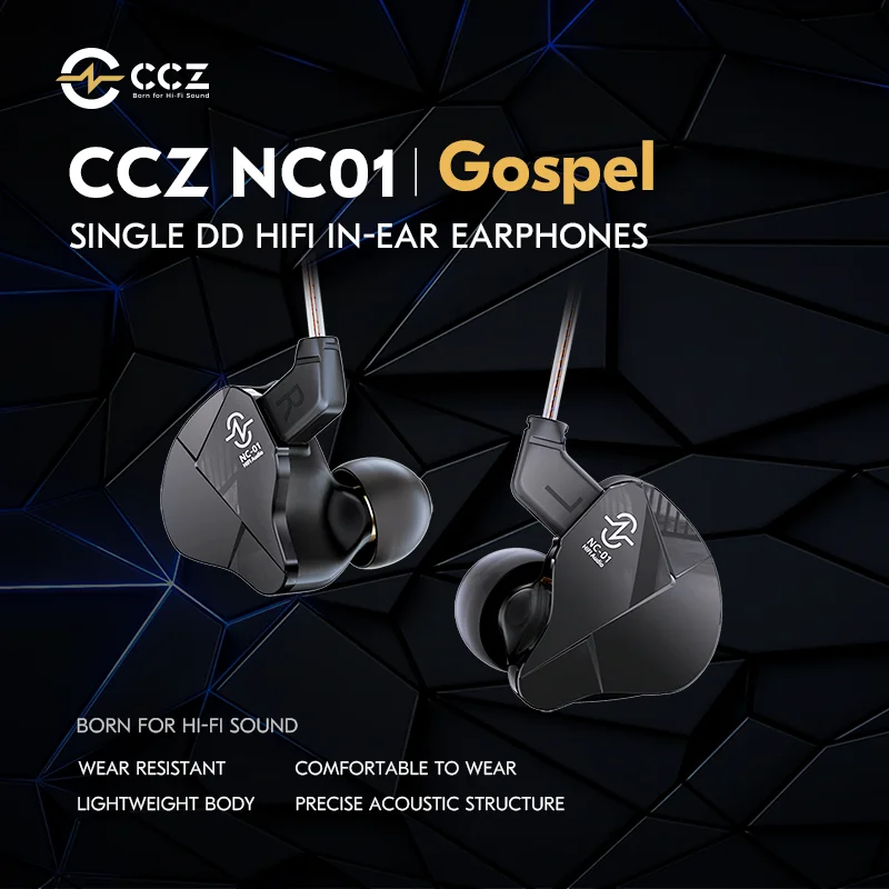 

CCZ NC01 Одиночные DD Hi-Fi наушники-вкладыши с динамическим и сбалансированным монитором Наушники Спортивная музыка Игры Гарнитуры с низкой задержкой 2-контактный кабель