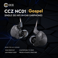 CCZ NC01 Single DD HiFi In-ear Earphones Dynamic & Balanced Monitor Headphone Sport Music Gaming Low latency Headsets 2PIN Cable