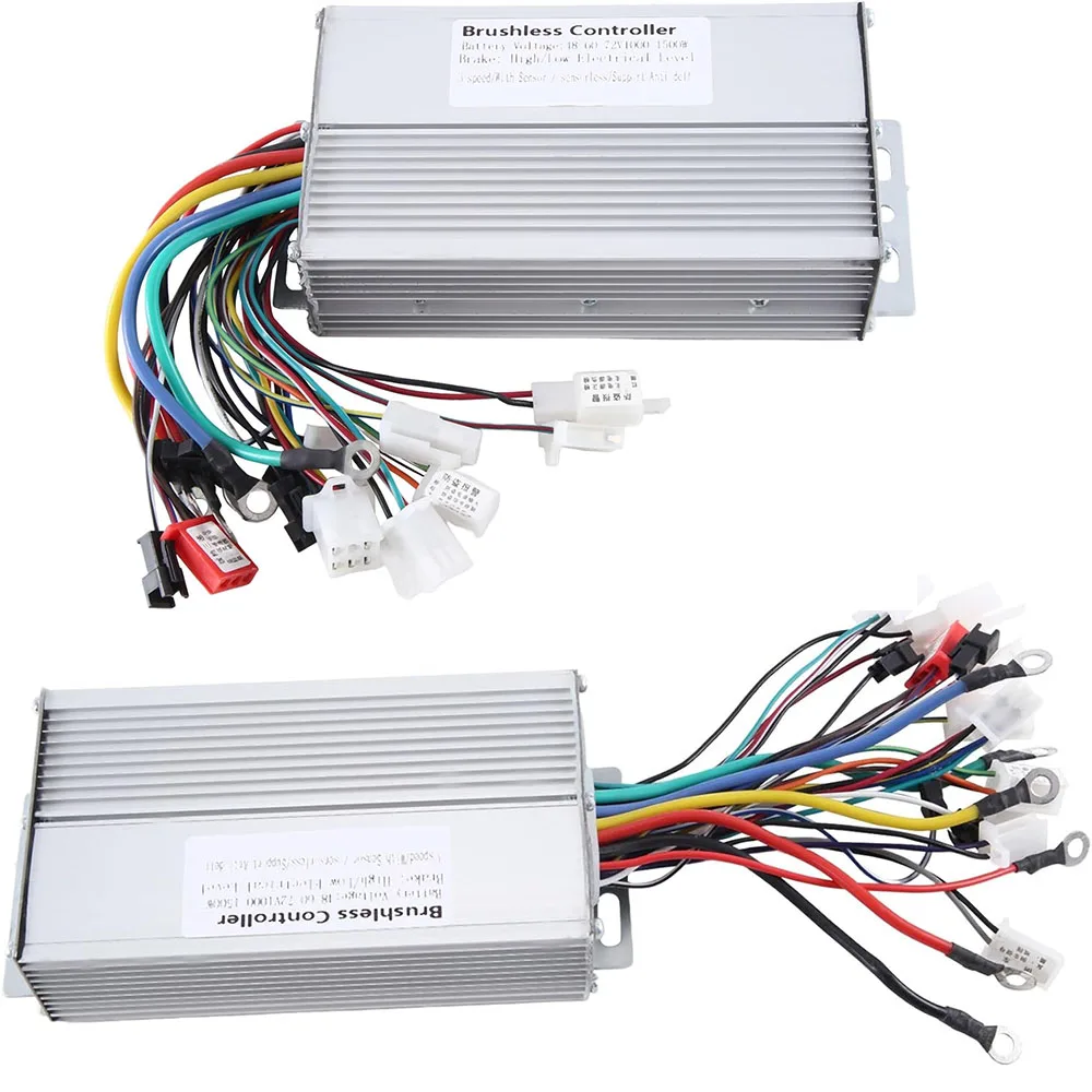 48 فولت 60 فولت 64 فولت 72 فولت 1000 واط 1500 واط وحدة تحكم كهربائية 12 أنبوب وضع مزدوج فرش تحكم سرعة المحرك ل سكوتر سكوتر E-الدراجة