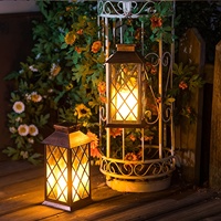 Solar Powered Hanging Lantern With Flickering Flameless Candle Rechargeable Nickel Battery Solar Outdoor Lights Waterproof