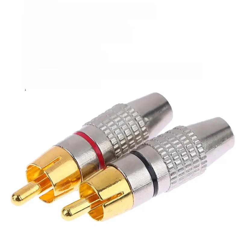 2 szt. Męskie złącze RCA bez lutowania przejściówka Adapter do Audio przewód Plug wideo kamera telewizji przemysłowej konwerter kabel Adapter bez lutowania — zdjęcie 2