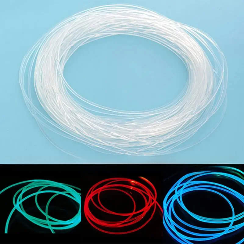 Câble à Fiber optique PMMA à lueur latérale de 1M, 1.5/2/3mm de diamètre, câble optique de voiture, éclairage de plafond pour la maison, jardin, fête, décoration lumineuse