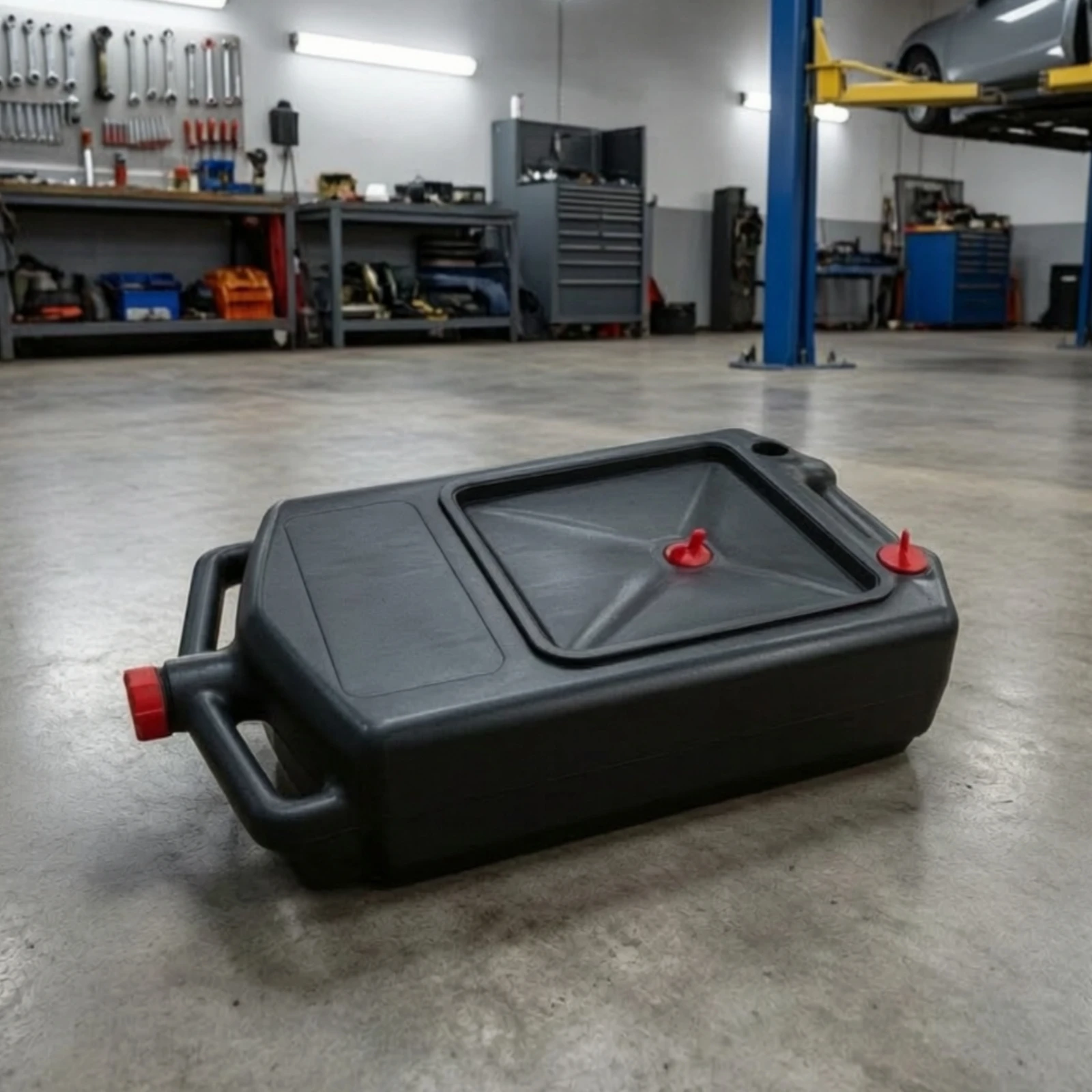 PE Plastic Oil Drain Pan Portable Waste Oil Collector Container Oil Drip Catch Basin Auto Repair Maintenance Garage Tool