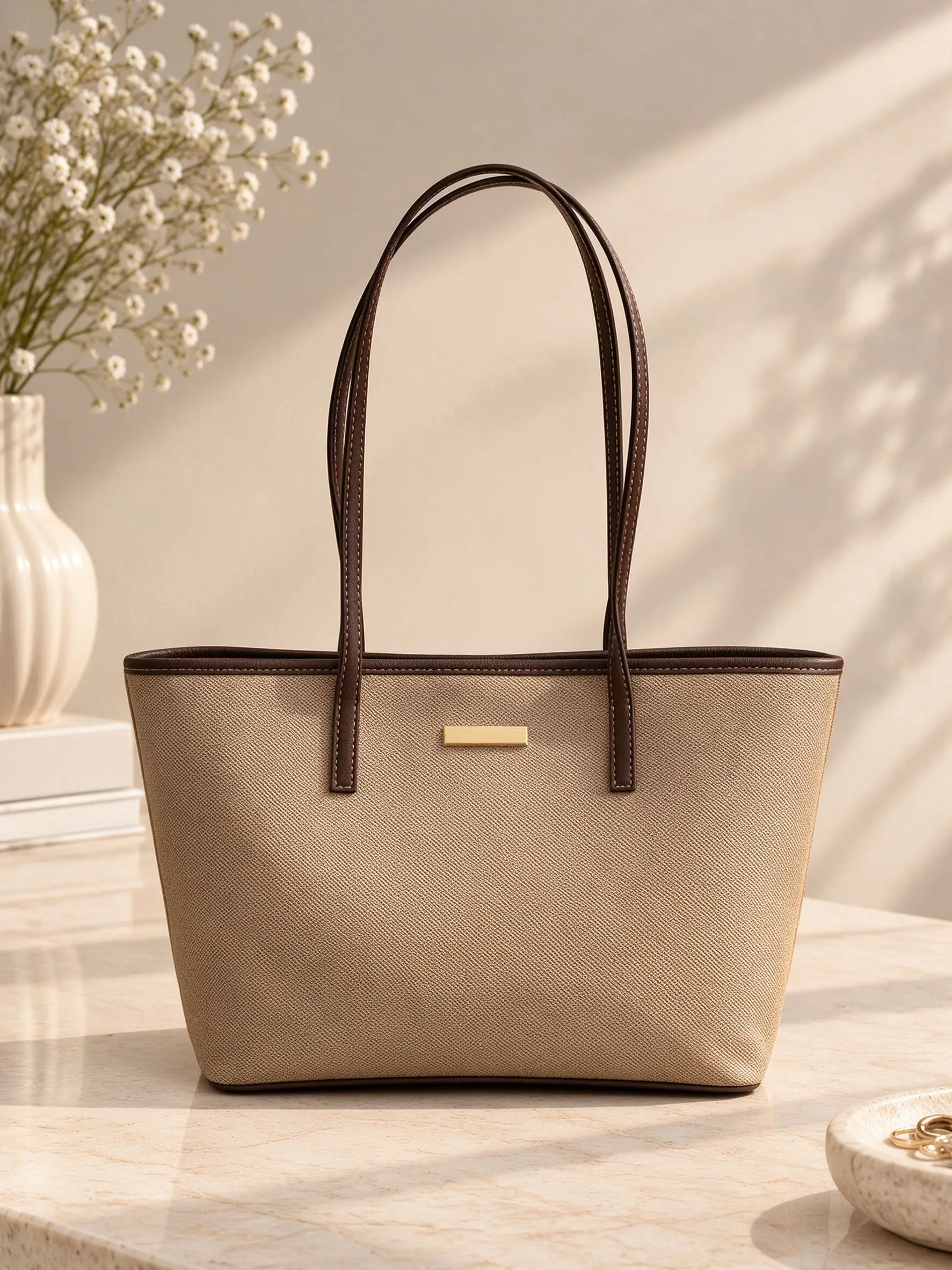 Canvas Tote Designer - กระเป๋าผู้หญิงดีไซน์ใหม่สุดหรู ทันสมัย ปี 2026 ขนาด 25x19x11.5