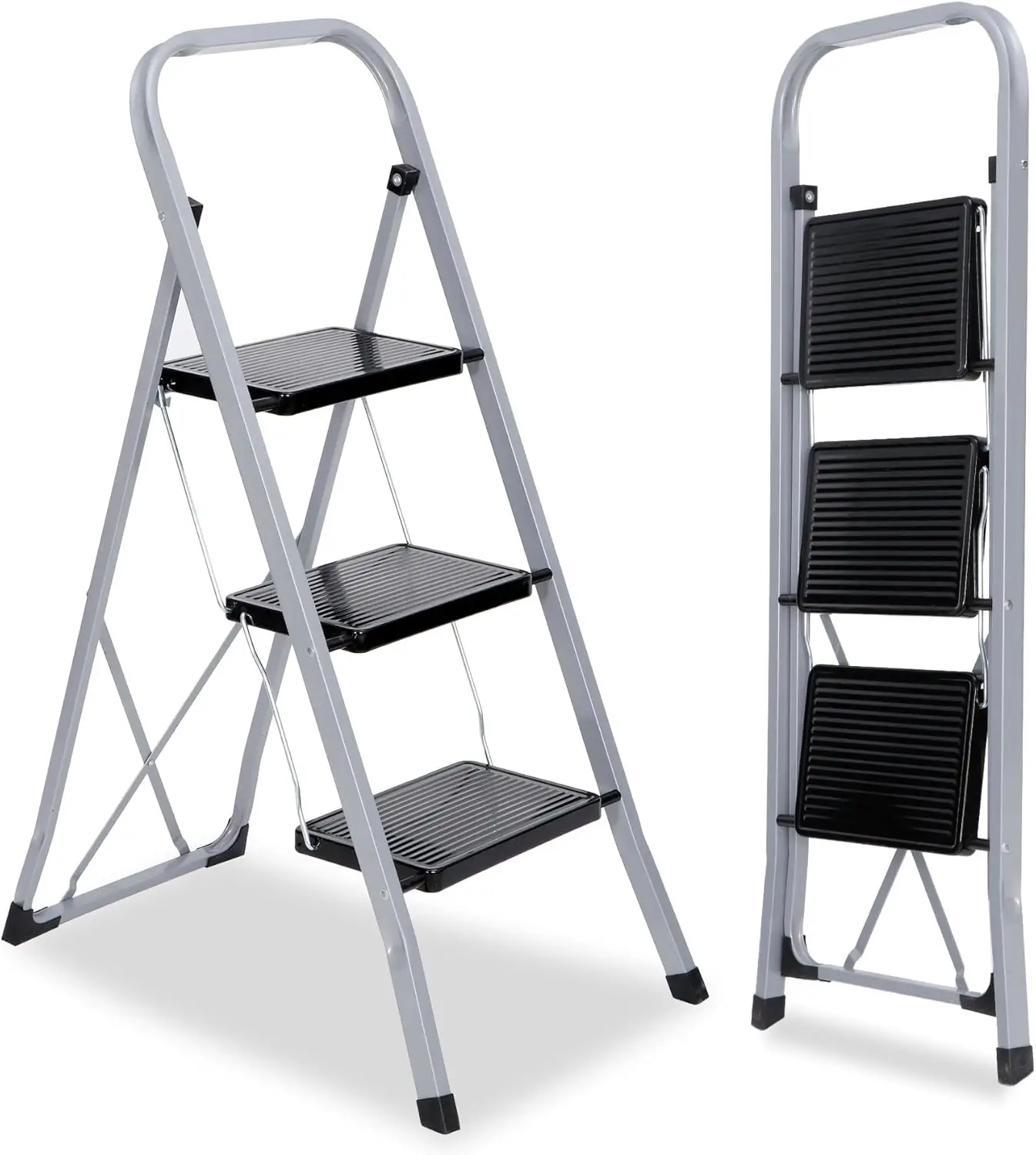 

3 Step Ladder Folding Step Stool,Adult Foldable Portable Little Giant Ladder,w/Wide Anti-Slip Pedal,330 Lbs Capacity