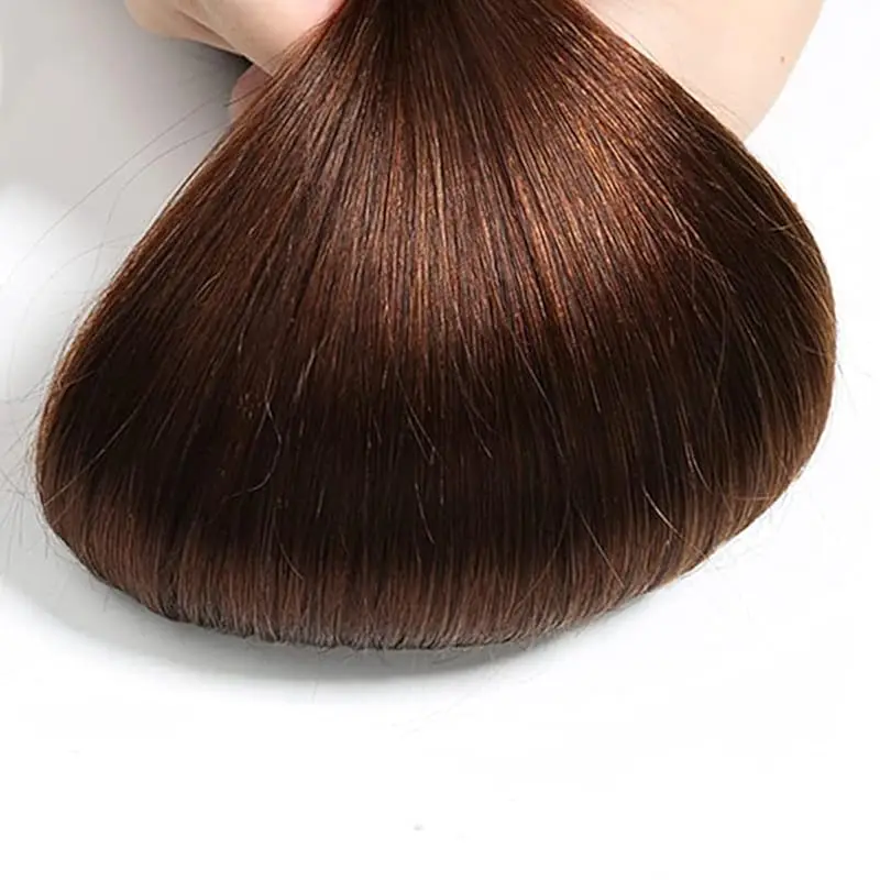 #4 bundel rambut manusia coklat muda bundel lurus 100% bundel rambut lurus Brasil untuk WANITA HITAM 16-30 inci