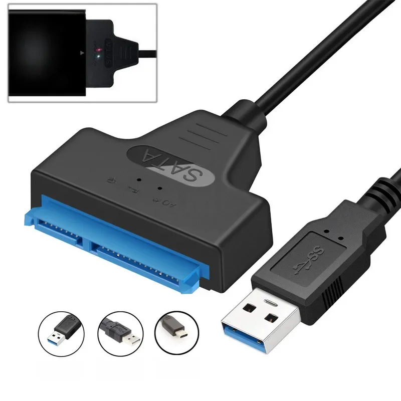 SATA naar USB 3.0/Type C-kabel tot 6 Gbps voor 2,5 inch externe HDD SSD harde schijf 22-pins Sata III-kabel USB3.0 naar Sata III-snoer - afbeelding 2