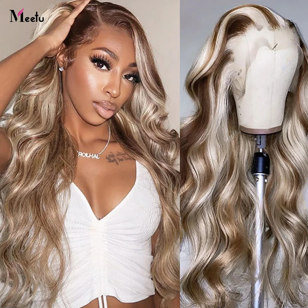 

Highlight 613 Blonde Lace Front Wig Brown Body Wave Human Hair Wigs For Women Glueless Preplucked Brazilian Remy Human Hair Wigs