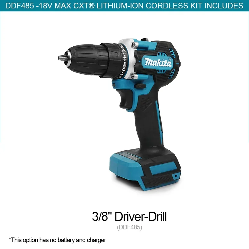 ماكيتا 18 فولت DDF485 10 مللي متر LXT أداة لاسلكية مدمجة مفك براغي متعدد الوظائف تأثير محرك بدون فرش قابلة للشحن مثقاب بدون فرش