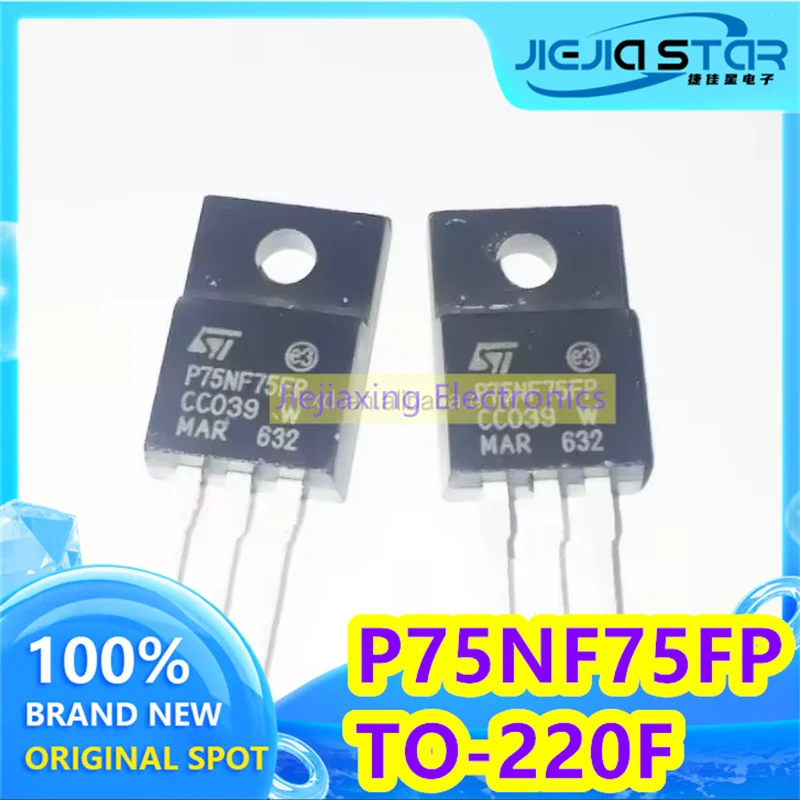 

(4/30pieces) STP75NF75FP STP75NF75 P75NF75FP New original spot TO-220F 75V 80A 75NF75 Electronics