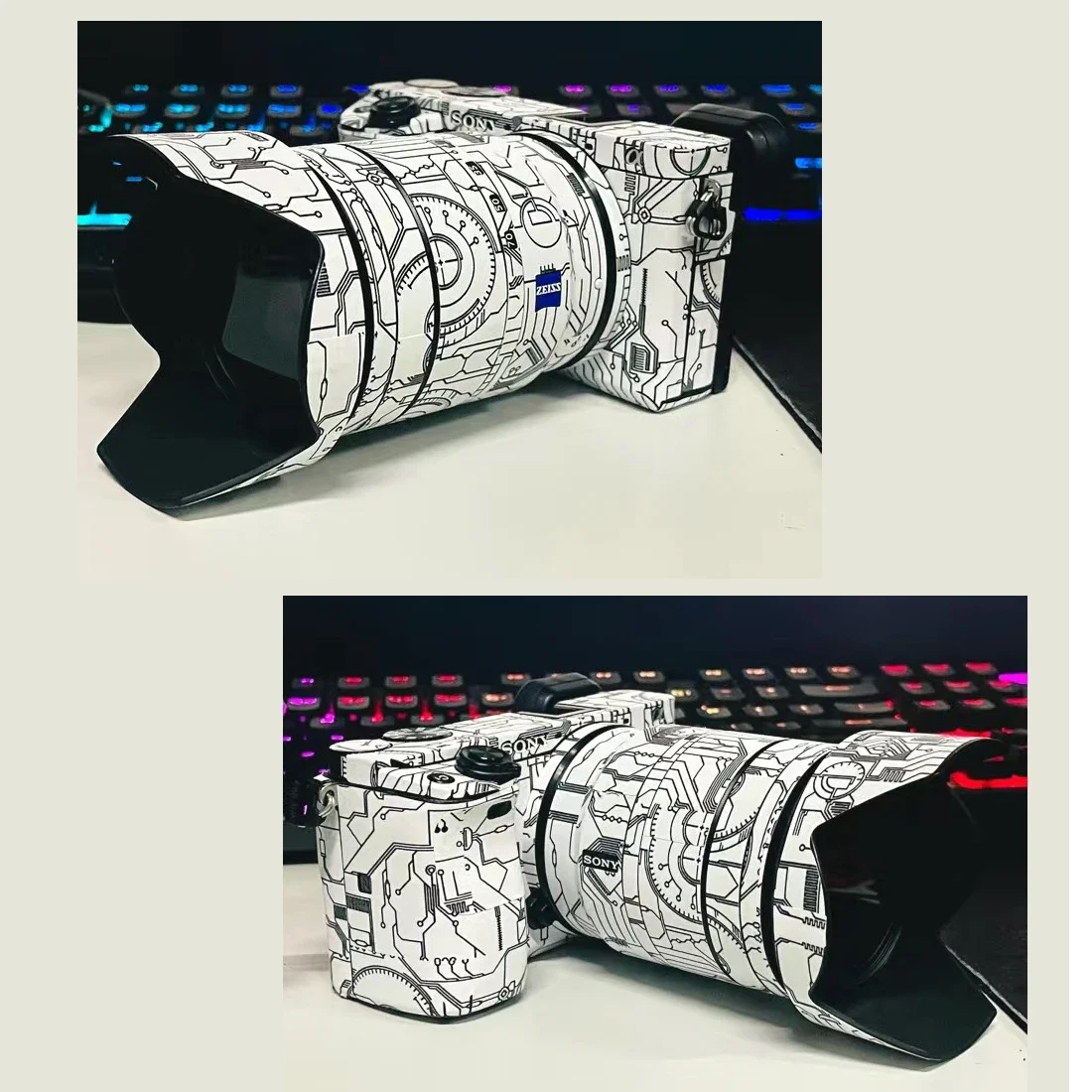 Naklejka ochronna przeciw zarysowaniom na korpus aparatu do SONY A7II A7III A7RV A7M4 A7R5 A1 A7M3A A7SIII A7C A1 A7V, folia na obiektyw FE24-70 — zdjęcie produktu 7