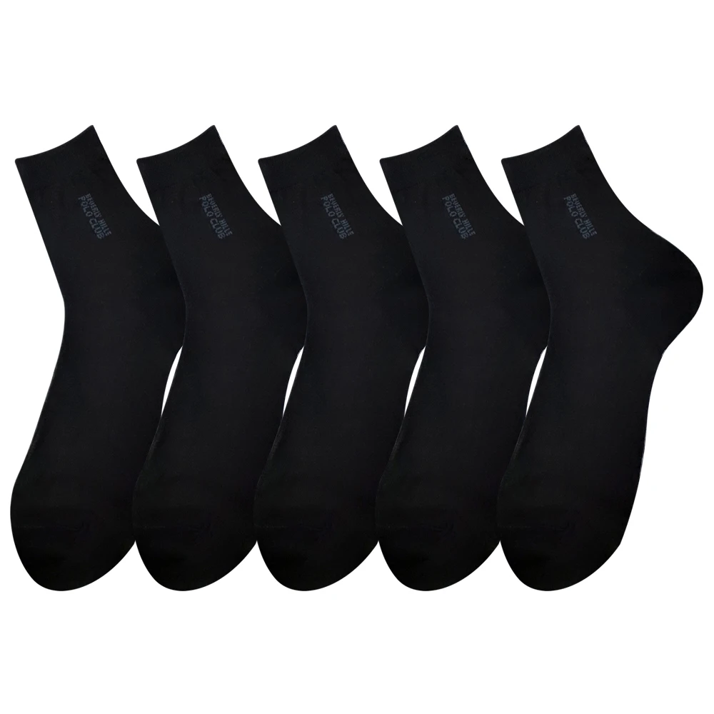 Beverly Hills Polo Club Men's Solid Color Ankle Socks, Short Socks, Men's Socks, Sock Set, Mixed Colors, 5 Pairs