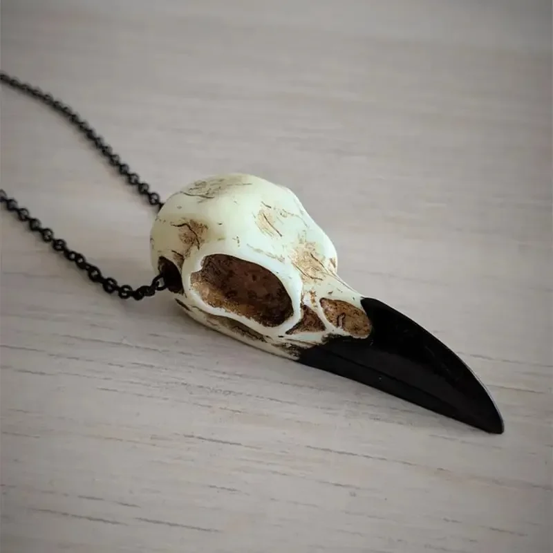 Raben schädel Halskette Halloween Schmuck Gothic Halskette, Raben schmuck Geschenk idee gruselige