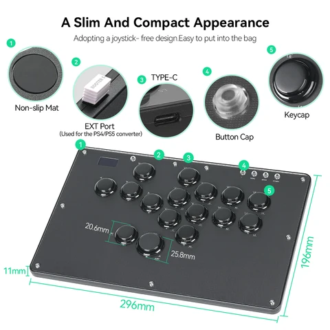 Haute42 FightStick Joystick для ПК, PS4, PS5, Switch — изображение продукта