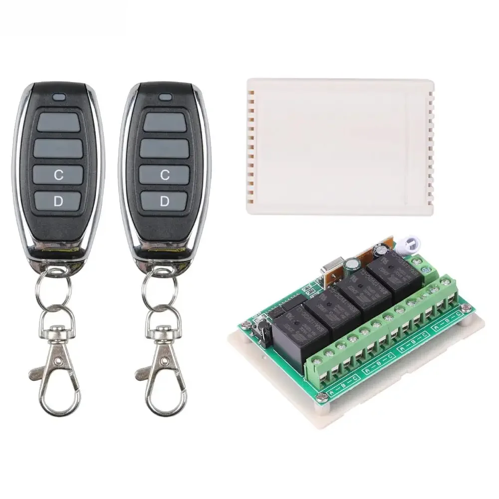433 Mhz Draadloze Universele Afstandsbediening Schakelaar Dc 12V 4ch Rf Relay Ontvanger En Zender Voor Garage En Gate Controller Diy - afbeelding 2