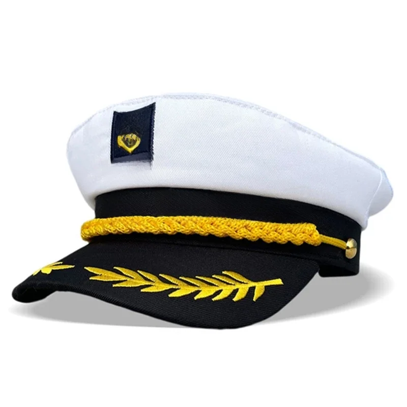 Chapeau de Capitaine avec Lettres BrodĂ©es pour Enfant, Casquettes de Marin Blanches pour Fille et Garçon, Costumes de Marine, Accessoires de ix, VĂȘtements de Sauna