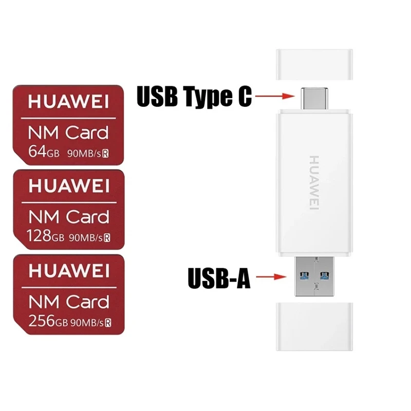 Imagem -02 - Memory Card Reader para Huawei tipo c Porta Usb Dupla nm Nano Usb 3.1 Alta Velocidade em 100 Mbps