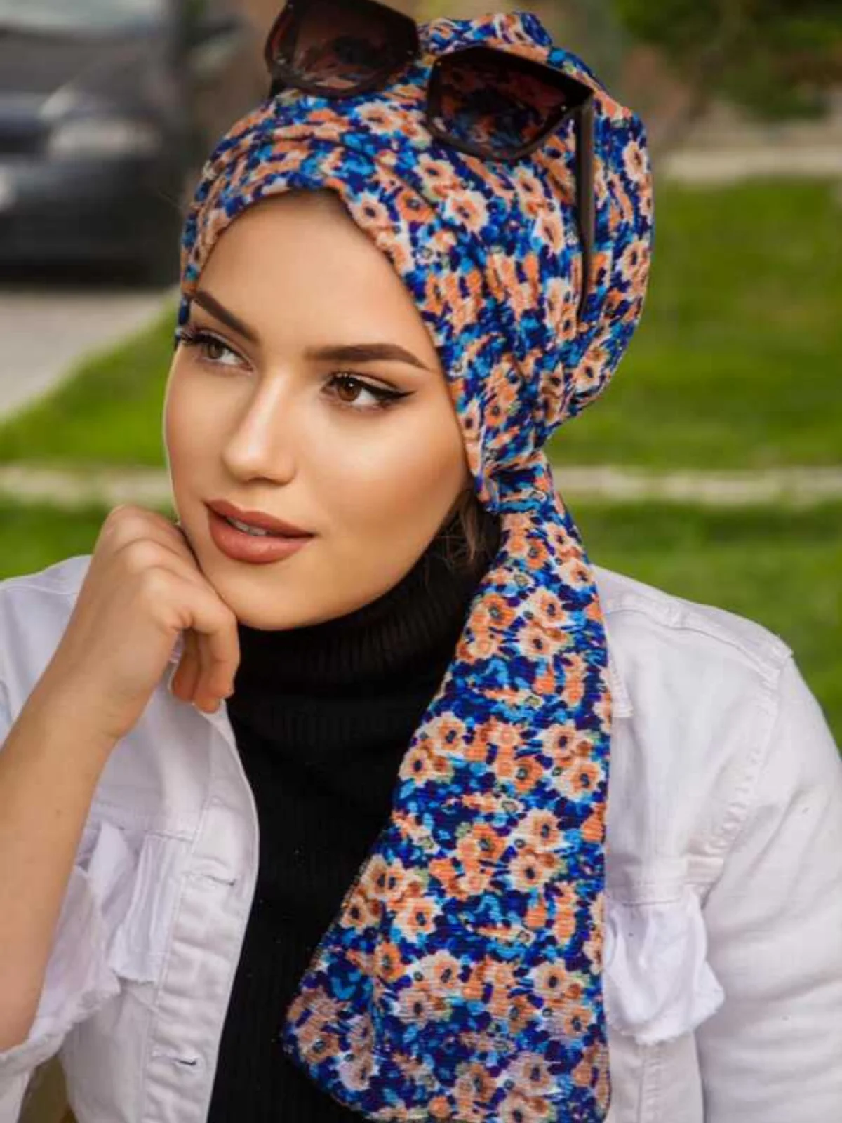 Patterned Scarf Bonnet, Turban Hijab Muslim Fashion Casual Bonnet Woman Indispensable for Modern and Stylish Women