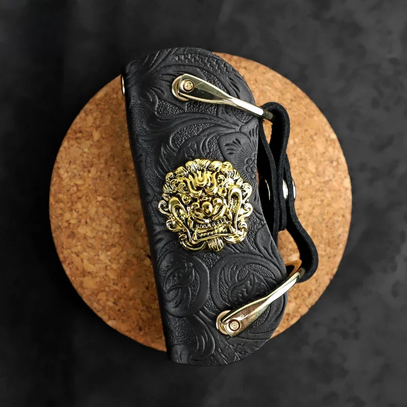 Handmade prawdziwej skóry DIY portfel na klucze inteligentny brelok EDC kieszonkowy klucz gospodyni Organizer klucze do samochodu uchwyt torba dla mężczyzn — zdjęcie 2