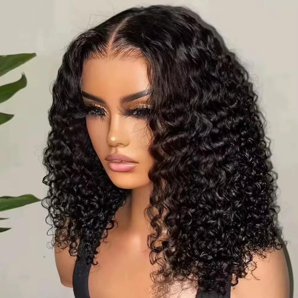 Parrucca con frontale in pizzo HD, 42 pollici, 13x6, con onde profonde, pre-pizzicata, senza colla, in capelli umani, pizzo trasparente HD, densità 200%, per donne di colore
