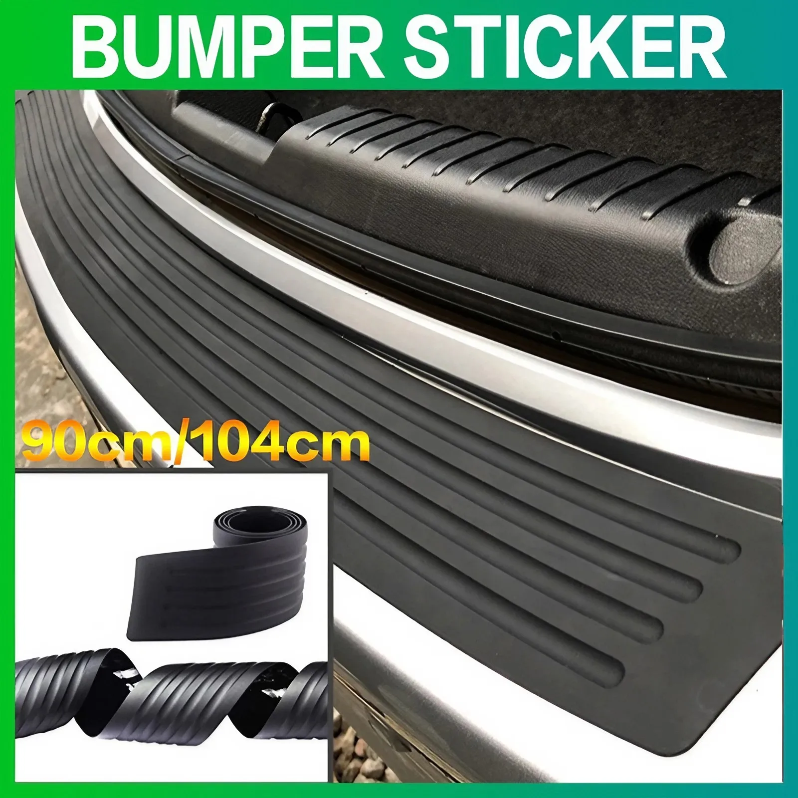 

External Decoration Rubber Strip 90cm/104cm Car Trunk Crash Proof Rubber Trim Cover Strip Rear Bumper Guard Protection