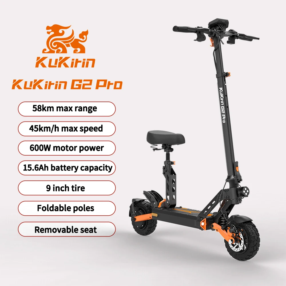 KuKirin-G2Pro Electric Scooter 600W Motor, 48V15.6Ah Battery, 8.5 Inch Offroad Pneumatic Tire, Max Speed ​​45km/h