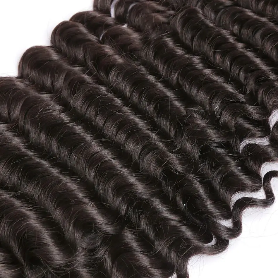 Deep Wave 28 30 Inch 3 Bundles Brazilian Remy Hair 100% Natural Water Wave Curly Human Hair Weave Extensions On Sale