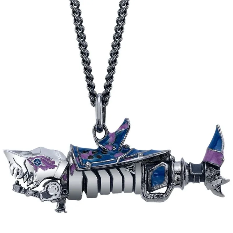 League of Legends: Battle of Two Cities Graffiti Fishbone Necklace Pendant Cyberpunk Mechanical Style Peripheral Accessories