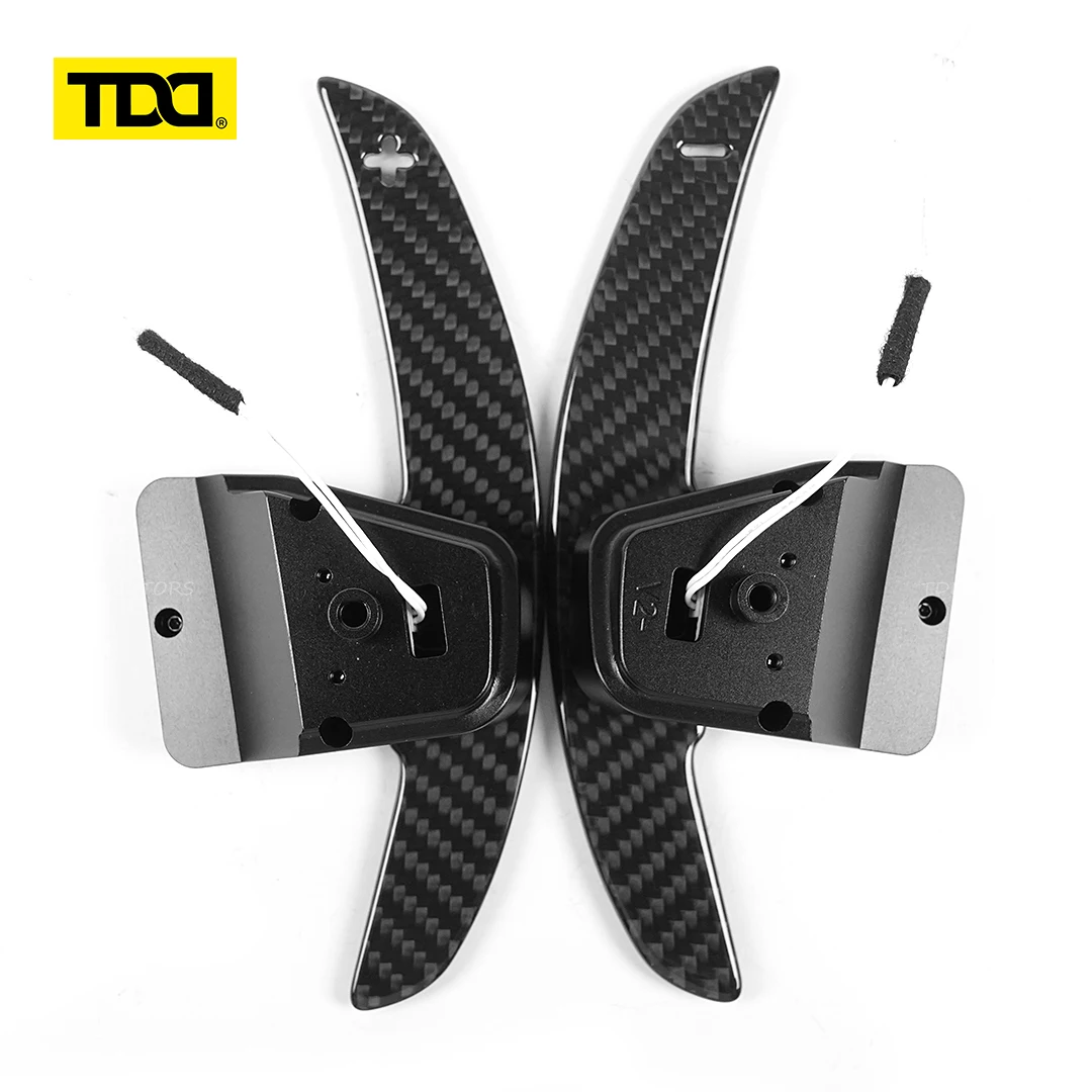 TDD لامعة/ماتي ألياف الكربون المغناطيسي مجداف شيفتر لفولكس واجن جولف 8 MK8 GTI جولف R بولو عجلة القيادة التحول مجداف