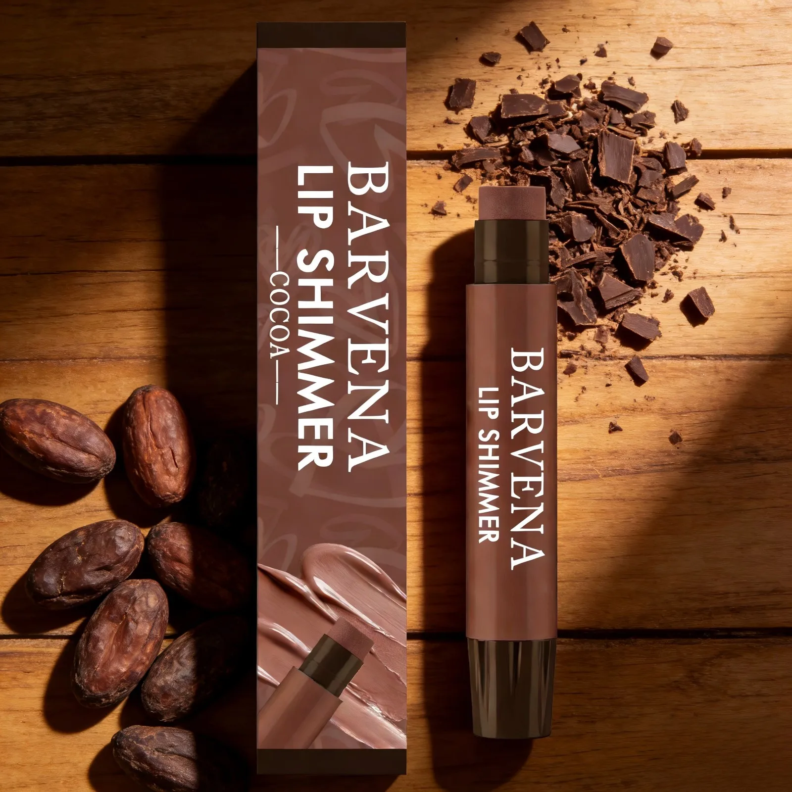 Bálsamo Labial Humectante en Barra con Manteca de Karité, Tinte Labial de Larga Duración, Color Natural, Brillo Labial Refrescante con Cacao y Menta