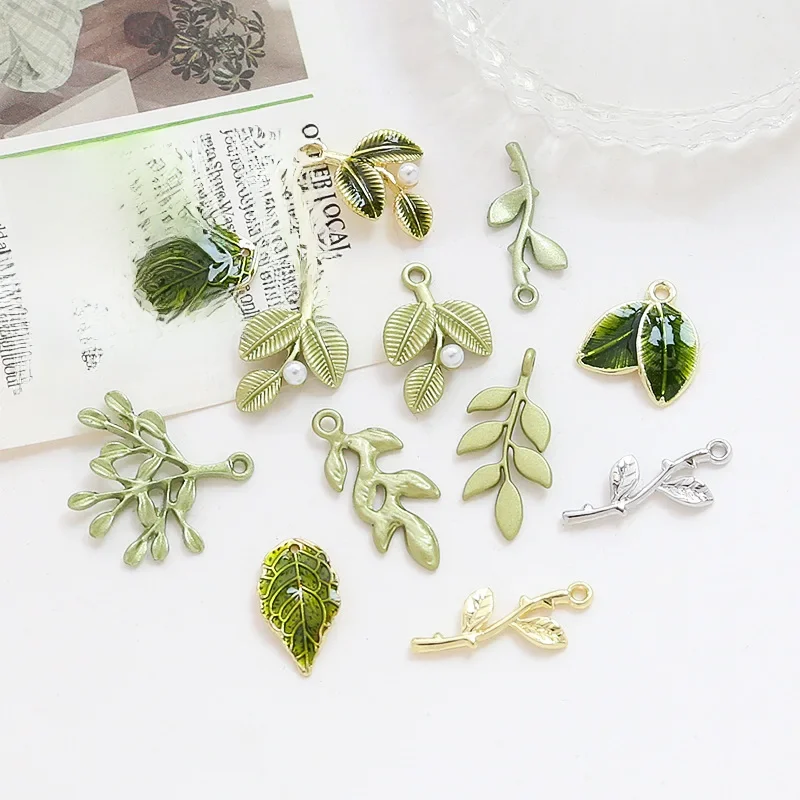 10 Stuks Vintage Delicate Wilgenbladeren Charme Voor Vrouwen Hanger Ketting Diy Sieraden Maken Liefdevol Accessoires - afbeelding 2