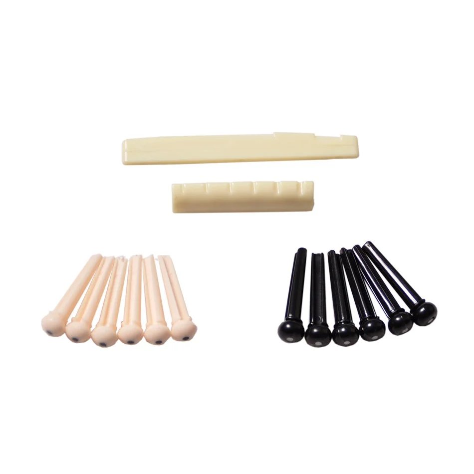 

Professional Bridge Pins A Set of Acoustic Guitar Saddle Nut White Guitar 6 Black Pins 6 White Bridge PinsParts & Accessories