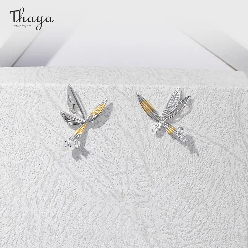 

Thaya New Fashion Butterfly Design Female Pendant Earrings S925 Silver Needle Dangle Earrings For Women for Girl Classic Jewelry
